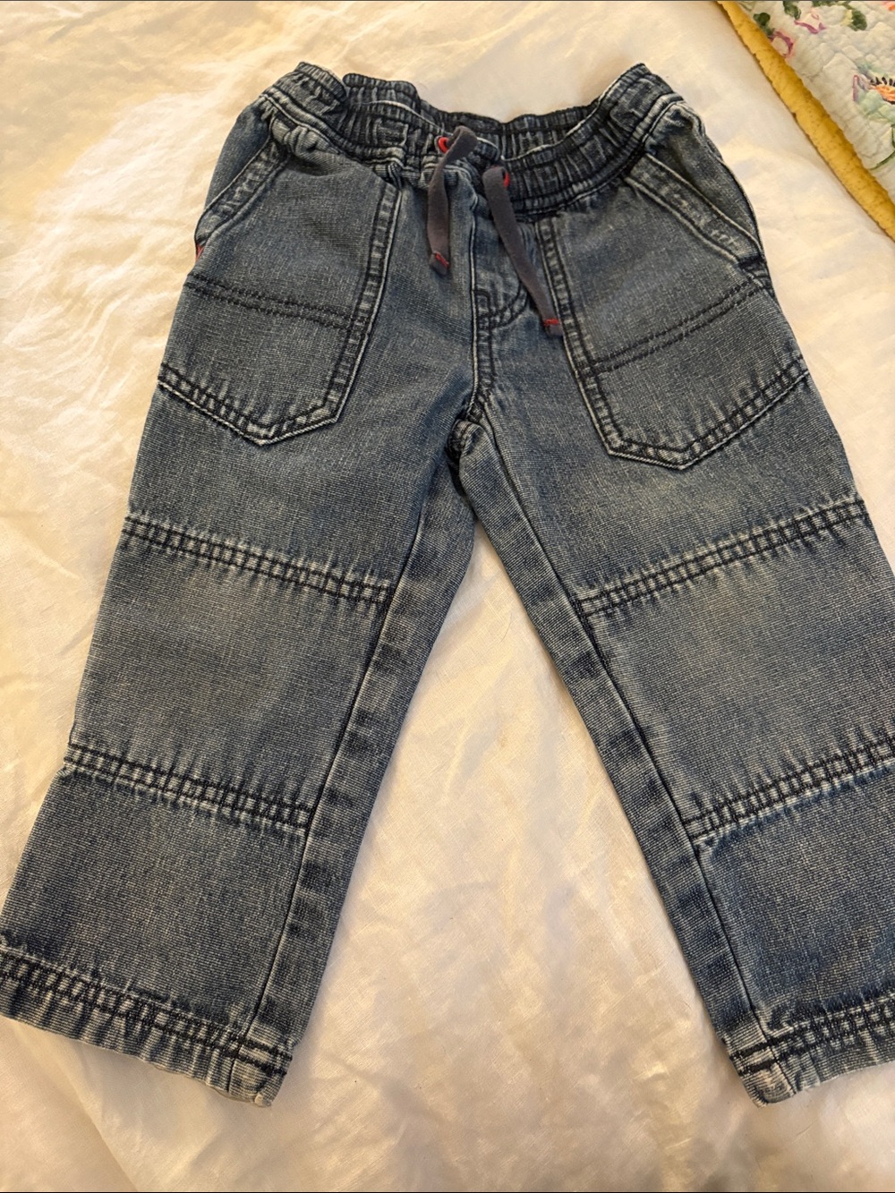 Tea Collection Kids Elastic-Waist Washed Denim Pants - Blue